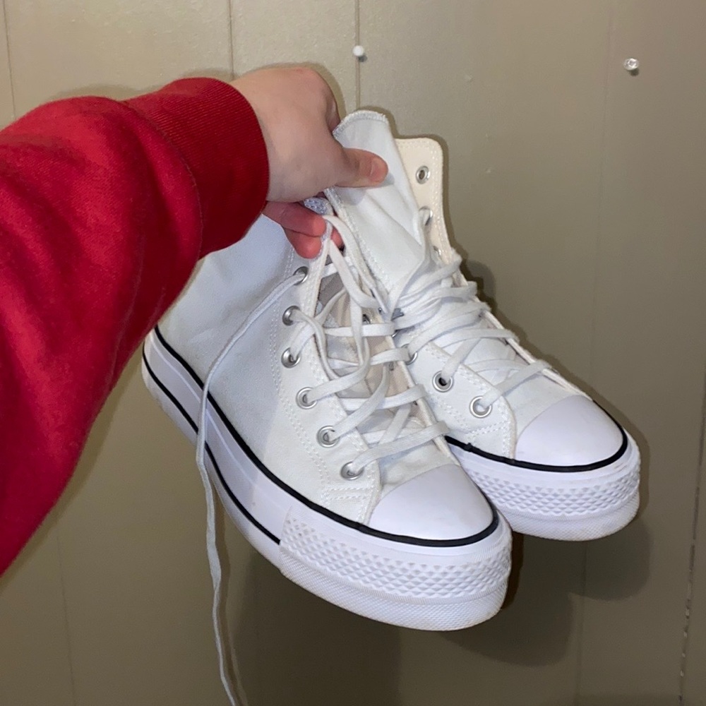 White Platform Converse